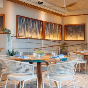 Restaurant tables and decoration