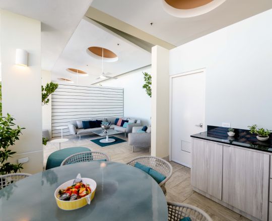 Cabana at Condado Vanderbilt with plate of fruits