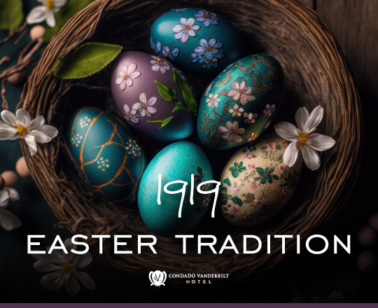 Image of colorful Easter Eggs that says 1919 Easter Brunch