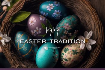 easter eggs on a basket